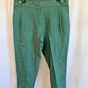 Patrizia Pepe Green Linen / Silk Blend Cropped Pants - 40 IT - US Sz 4 NWOT